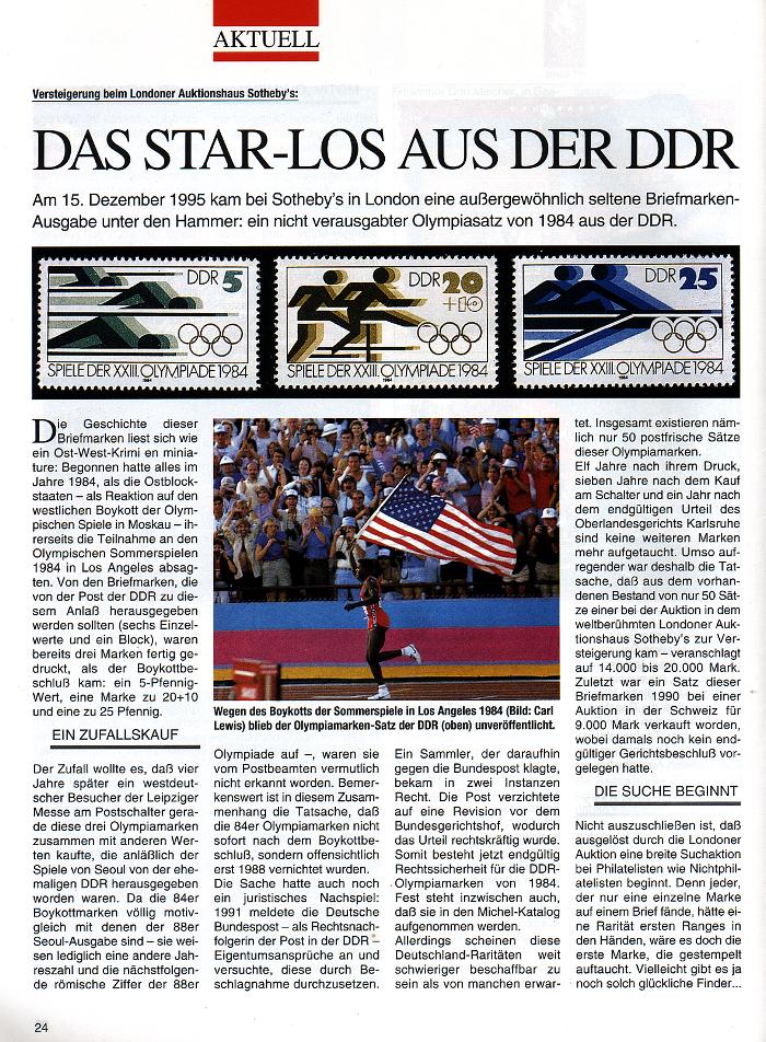 Briefmarkenwelt, Stuttgart, Januar 1996 - back